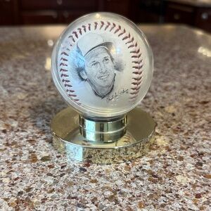 Baseball with Portrait and Gold Stand